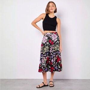 Floral Midi Skirt - Apricot